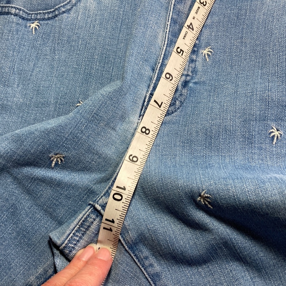 Talbots Light Blue Slim Ankle Jeans with Tiny White Palm Embroidery - Picture 9 of 9